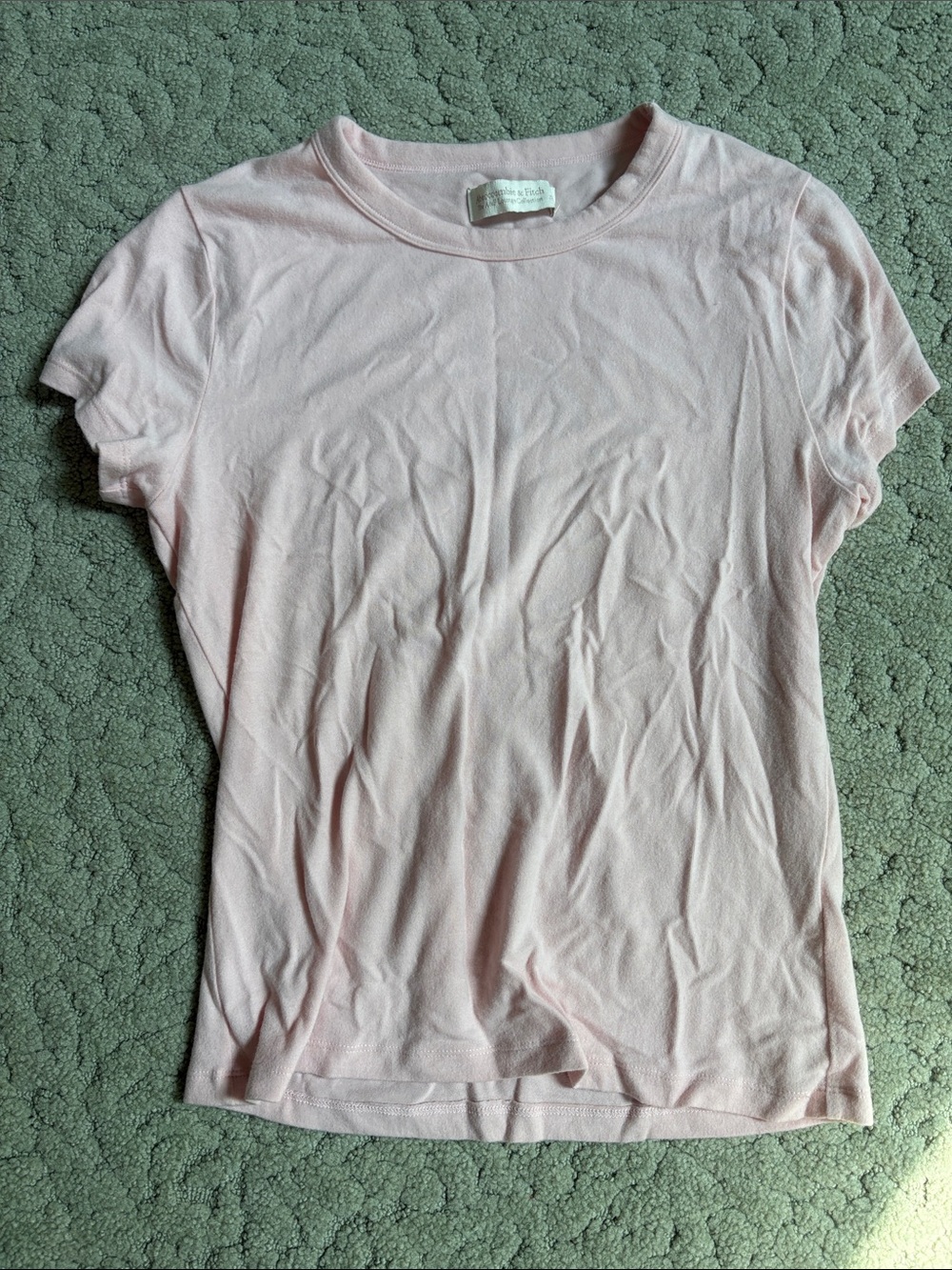 Abercrombie Light Pink Women's Short Sleeve Crewneck Top